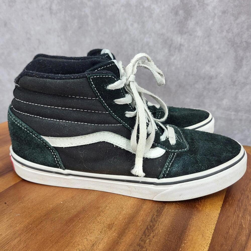 Vans Off The Wall Sneakers Boys 6 Black Suede SK8-Hi Skate SK8 Shoes 500714